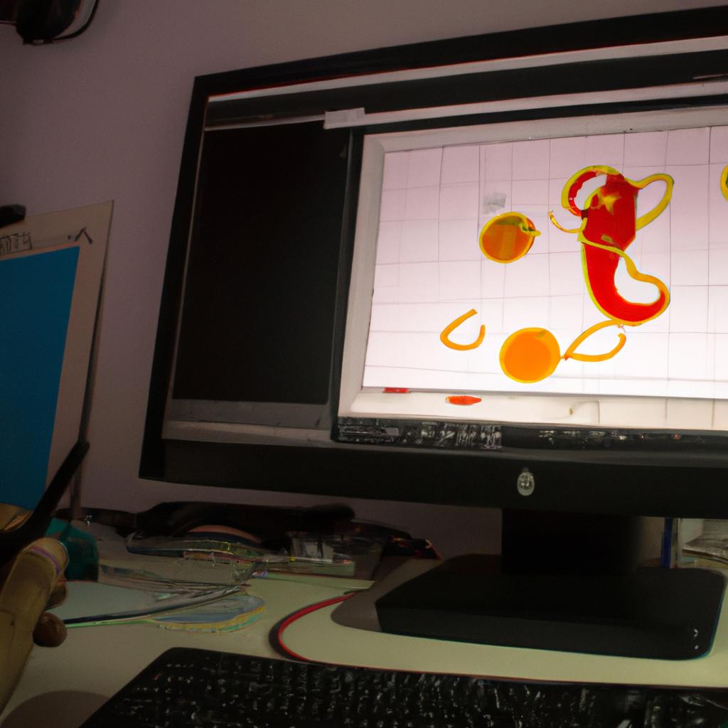 Person using animation software program
